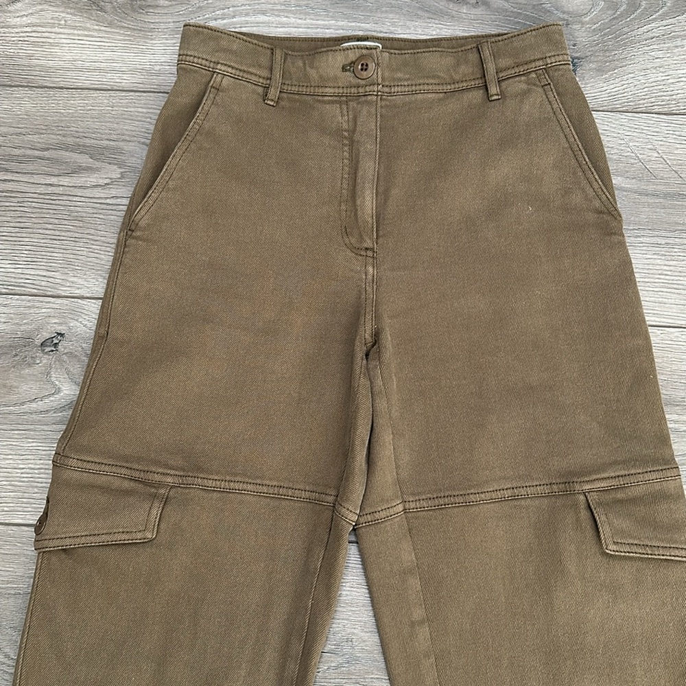 Wilfred Free Aritzia Meave Cargo Mid Rise Straight Ankle Pants Brown Size‎ 0 - Picture 2 of 14